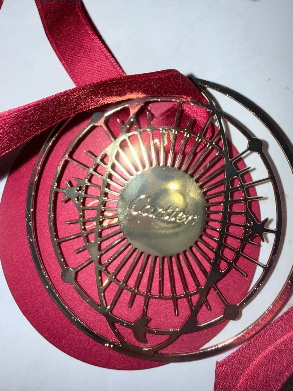 NWT Cartier red and gold Christmas 2024 gift tag